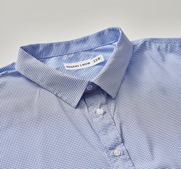 Stanton Dress Shirt Checkered Blue Micro