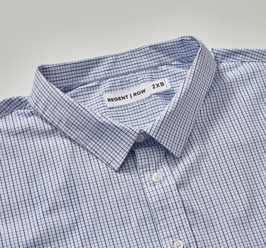 Stanton Dress Shirt Checkered White And Blue