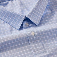 Hybrid Plaid Polo Shirt Light Blue Paid