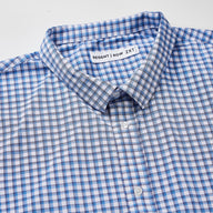 Hybrid Plaid Short Sleeve Shirt Blue Microplaid