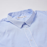 Hybrid Plaid Short Sleeve Shirt White Blue Stripe